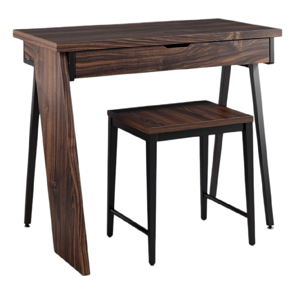 Moderne houten bureau met lade en bijpassende stoel