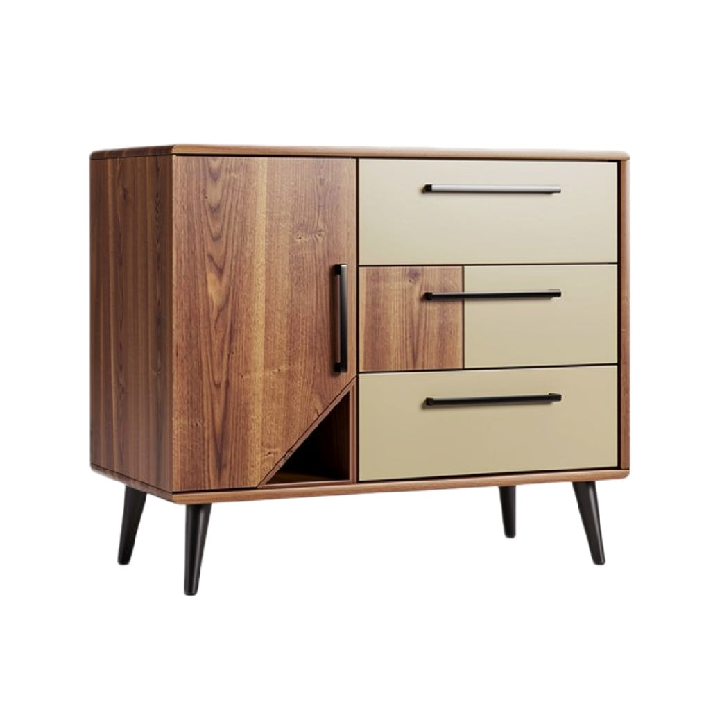Titel: "Moderne Houten Ladeblok met Lichte Deuren"